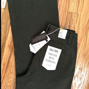 NWT! DUER Women's LuxTwill High Rise Trouser - Peat - W265, L26 (new w tag)